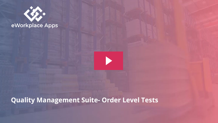 QMS for Order Level Tests
