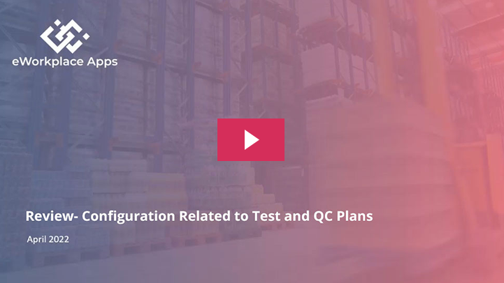 Review Configuration Related to Tests QC Plans