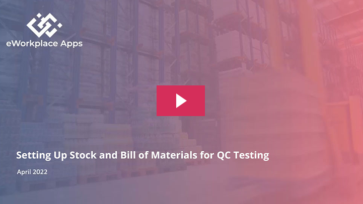 Bill of Materials for QC Testing