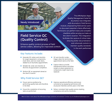 Field Service QC Data Sheet